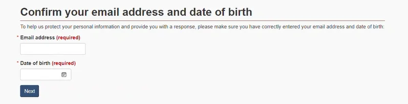 ۶. بخش Confirm your email address and date of birth